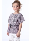 Bluza fetita cu cravate, roz deschis si bleumarin NDZ8200 - Magazin online - Boutique